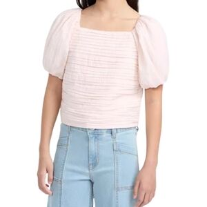 Abercrombie Kids Elegant Pink Puff Sleeve Top Sz 11/12 Nwt